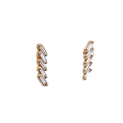 .25 Baguette Stud Earrings in 14k Yellow Gold