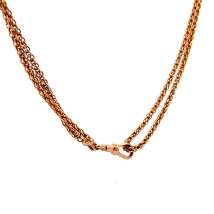 60" Victorian Fob Chain Necklace in 14k Yellow & Rose Gold