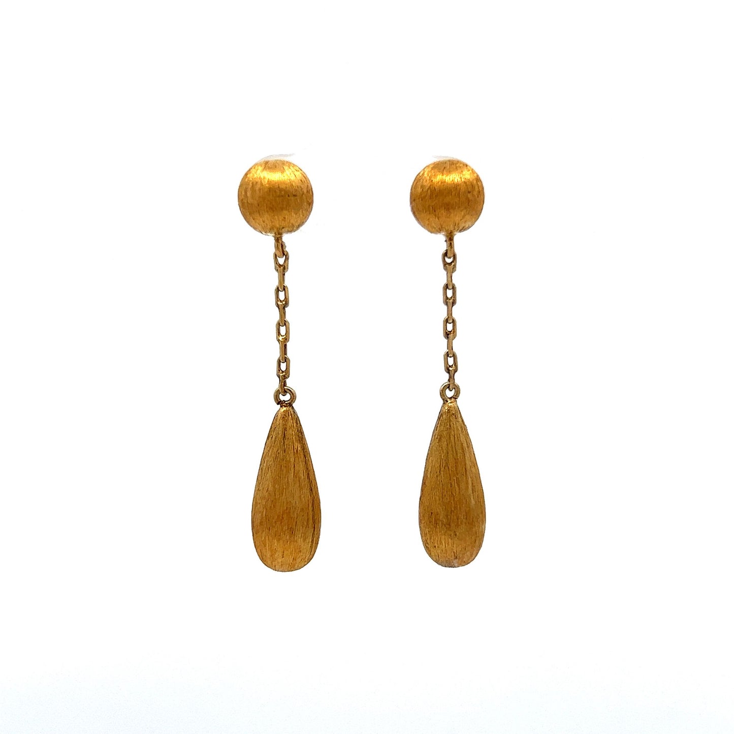 Textured Dangle Earrings in 18k Yellow Gold