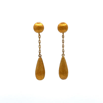 Textured Dangle Earrings in 18k Yellow Gold