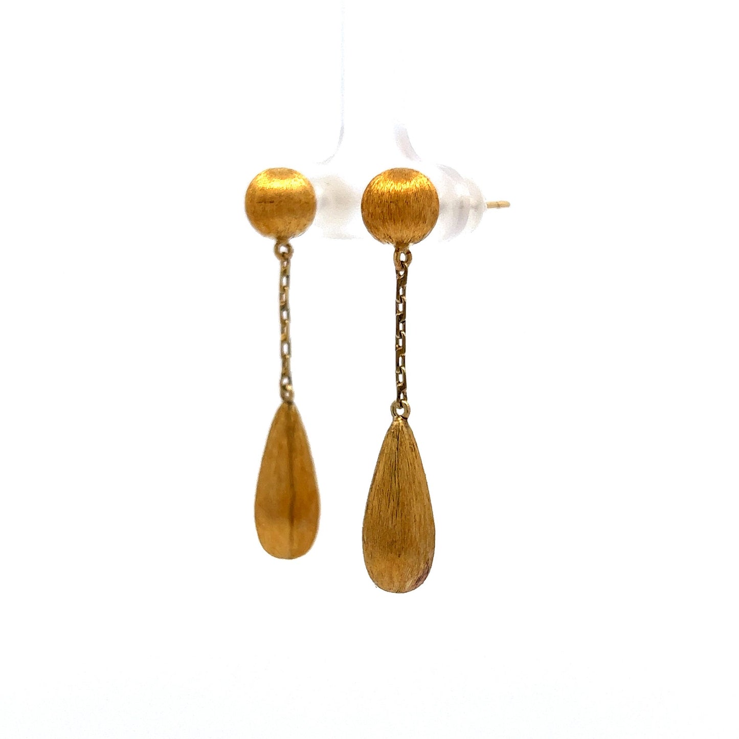 Textured Dangle Earrings in 18k Yellow Gold