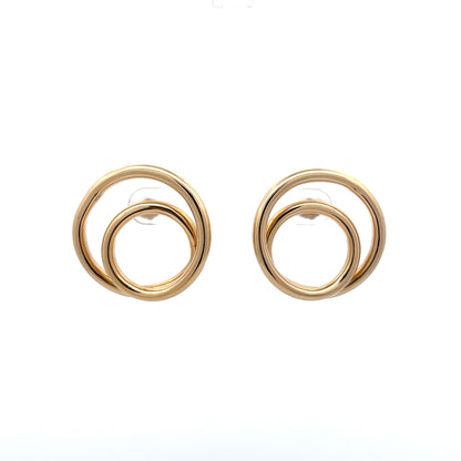 Double V Studs 14K Yellow Gold