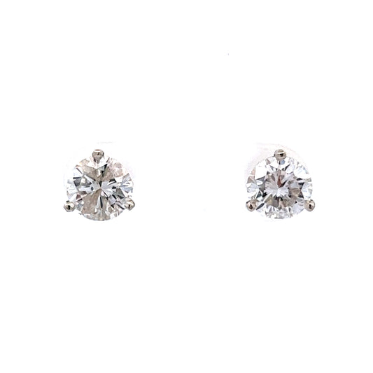 2 Carat Diamond Stud Earrings in 14k White Gold