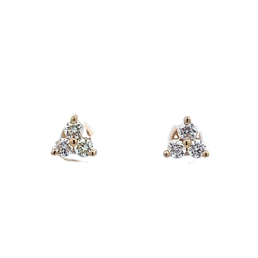 .50 Triangular Diamond Stud Earrings in 14k Yellow Gold