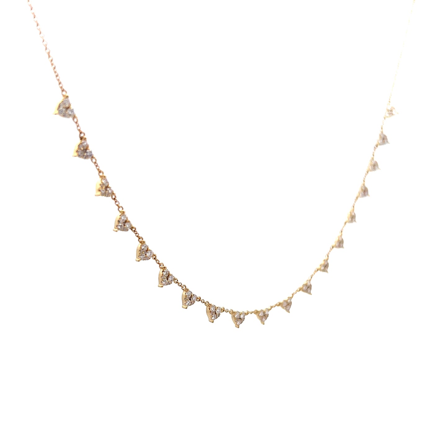1.01 Pave Diamond Necklace in 14k Yellow Gold