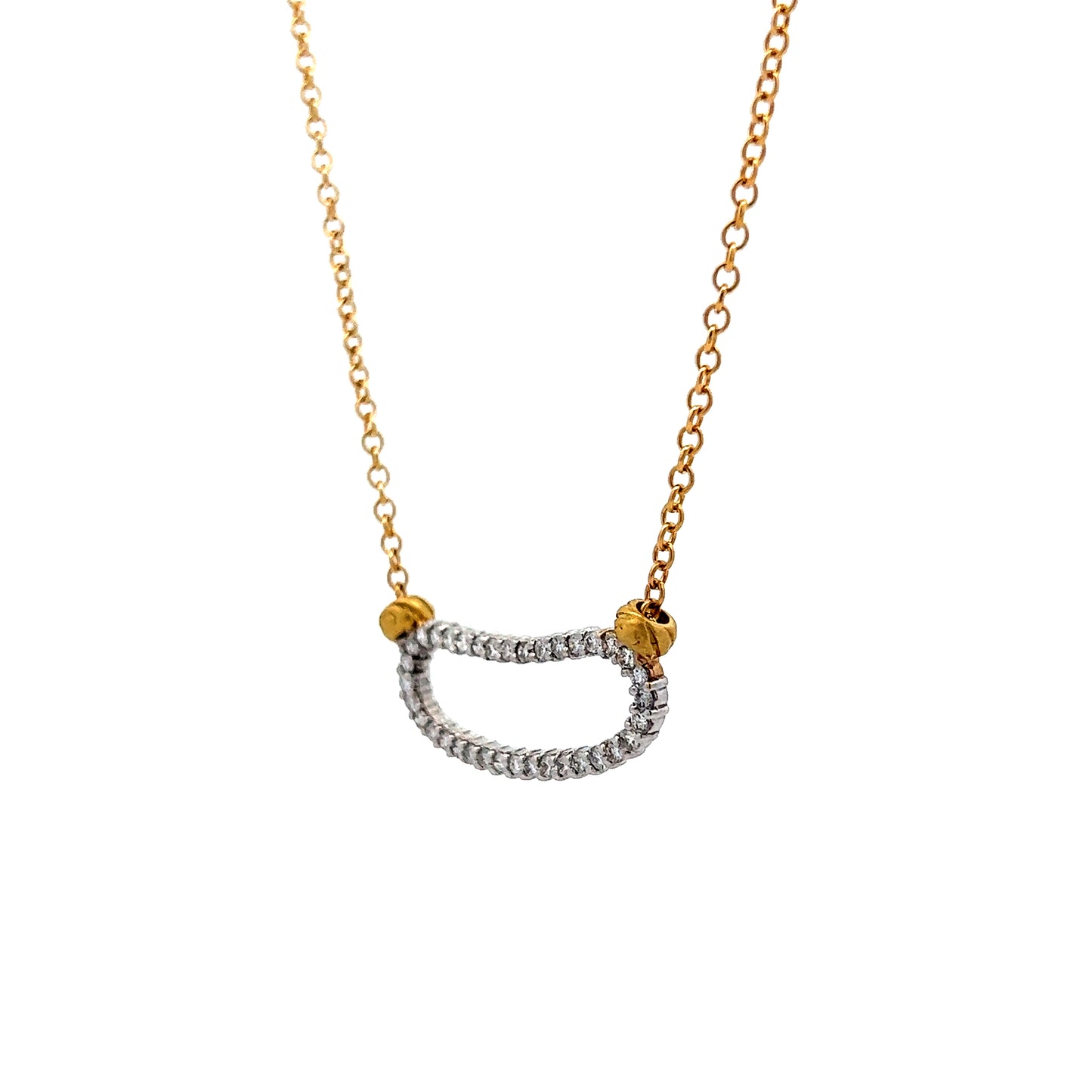 .54 Two-Tone Diamond Pendant Necklace in 18k