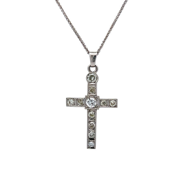 Dazzlingrock Collection 0.35 Carat Round Natural White Diamond Cross Pendant – 925 Sterling Silver With 18" Chain - View #8