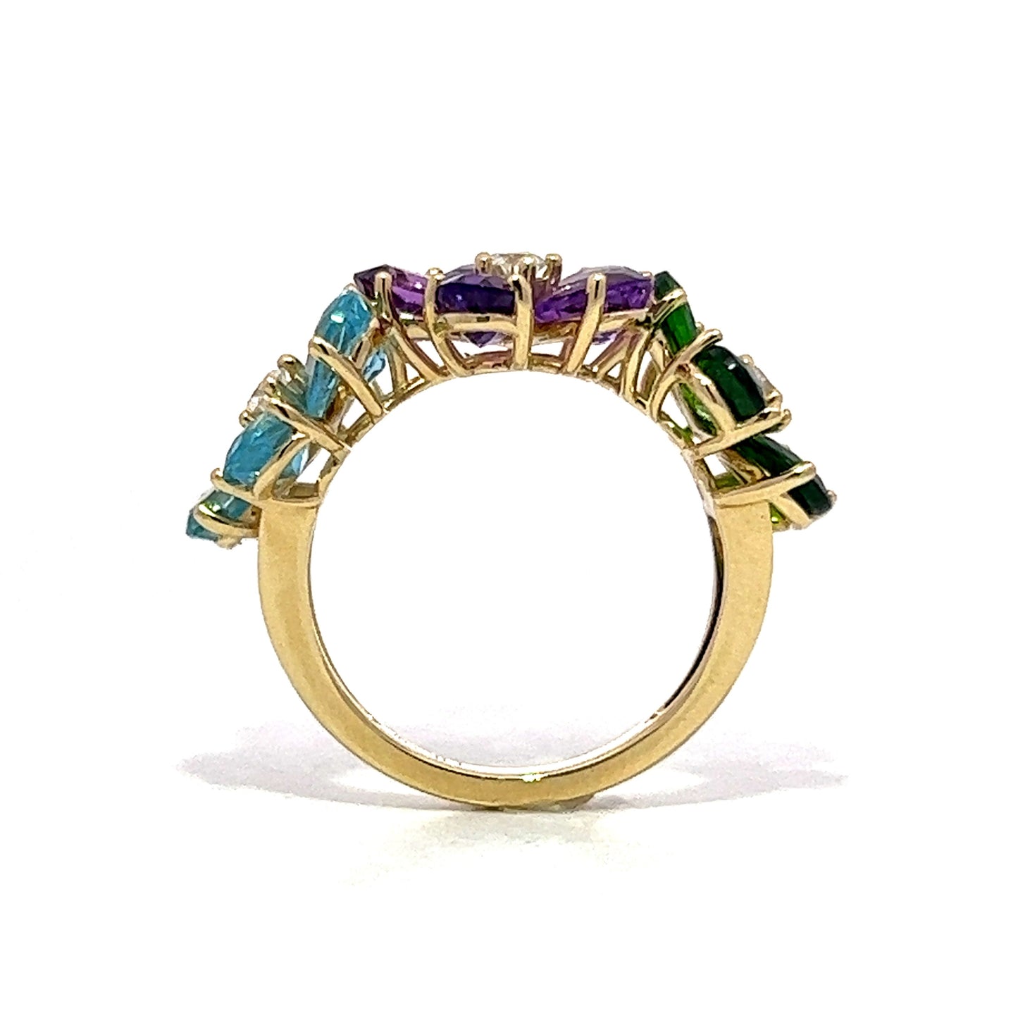 .24 Multi-Gemstone Cocktail Ring in 14k Yellow Gold