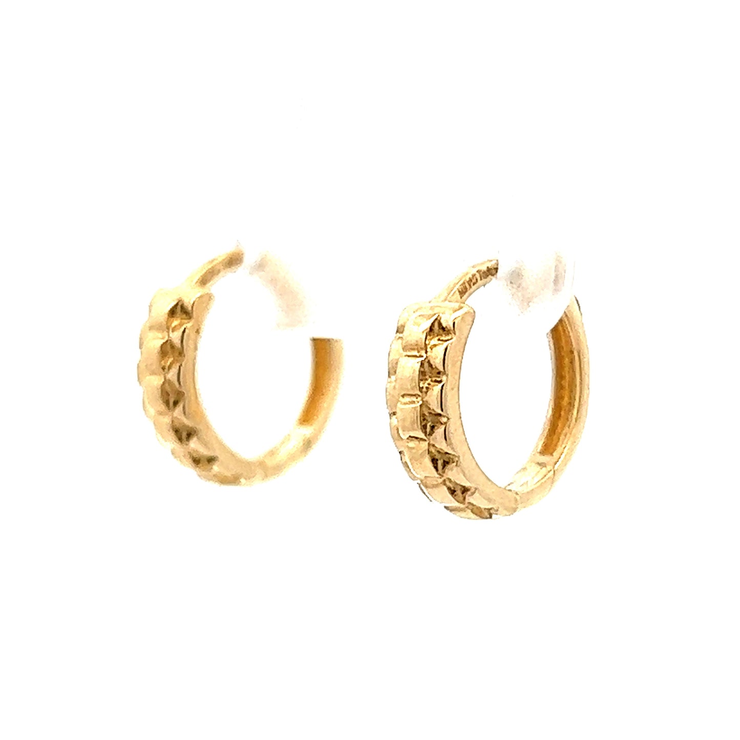 Textured Small Hoop Earrings in 14k Yellow Gold