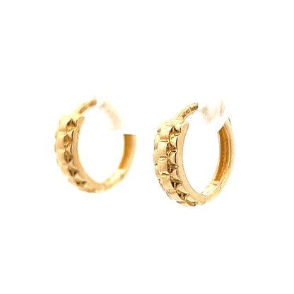 Textured Small Hoop Earrings in 14k Yellow Gold