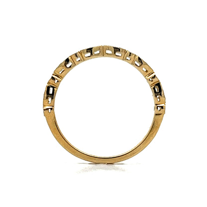 .10 Diamond Bezel Milgrain Wedding Band in 14k Yellow Gold