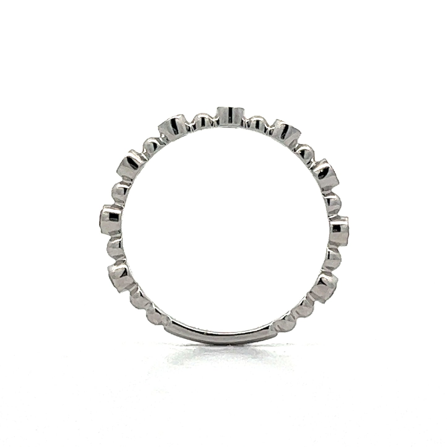 .27 Bezel Set Diamond Wedding Band in White Gold