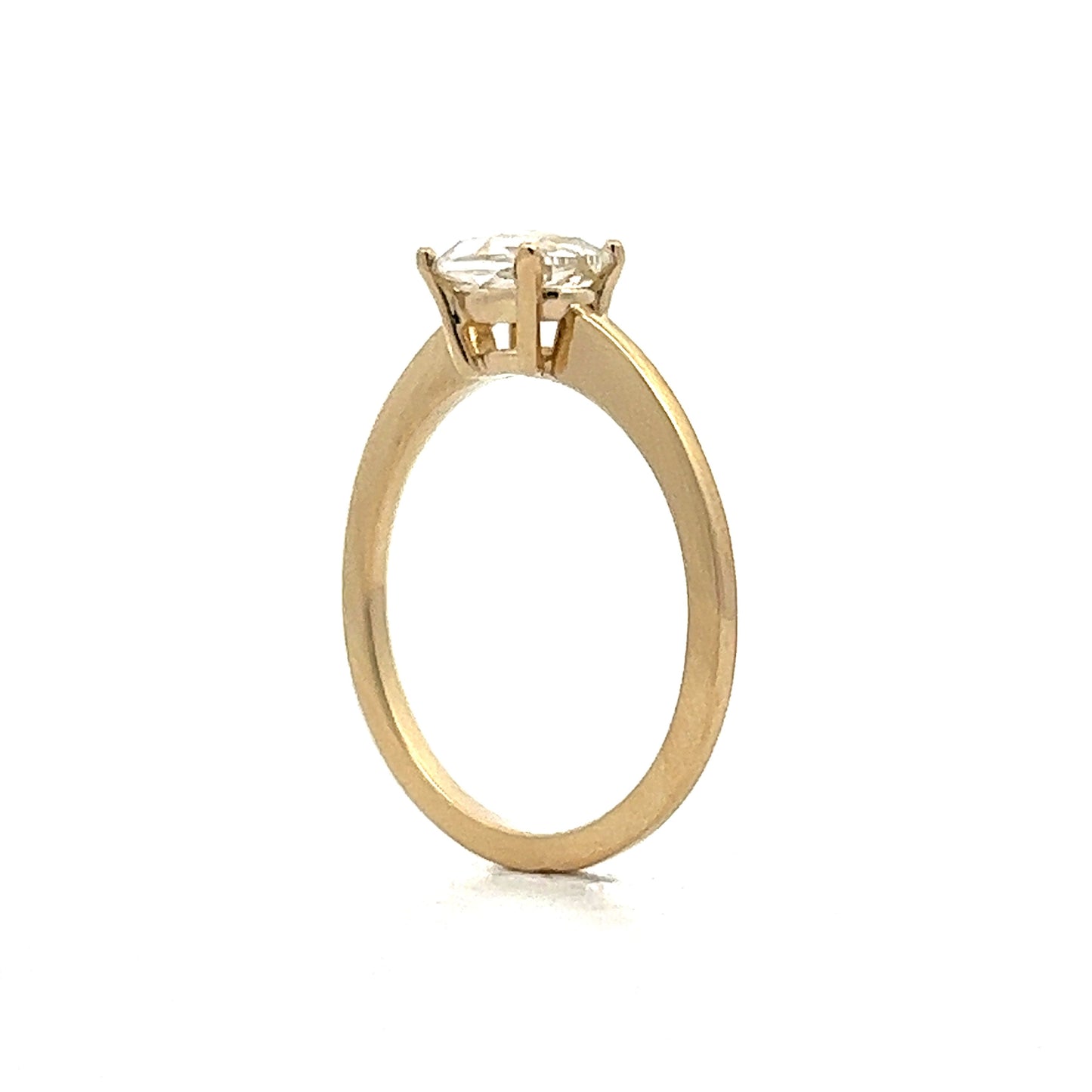 1.00 Cushion Cut Solitaire Engagement Ring in Yellow Gold
