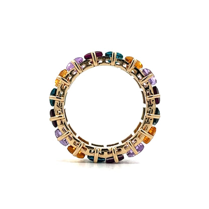 Multi-Gemstone Eternity Band in 14k Yellow Gold