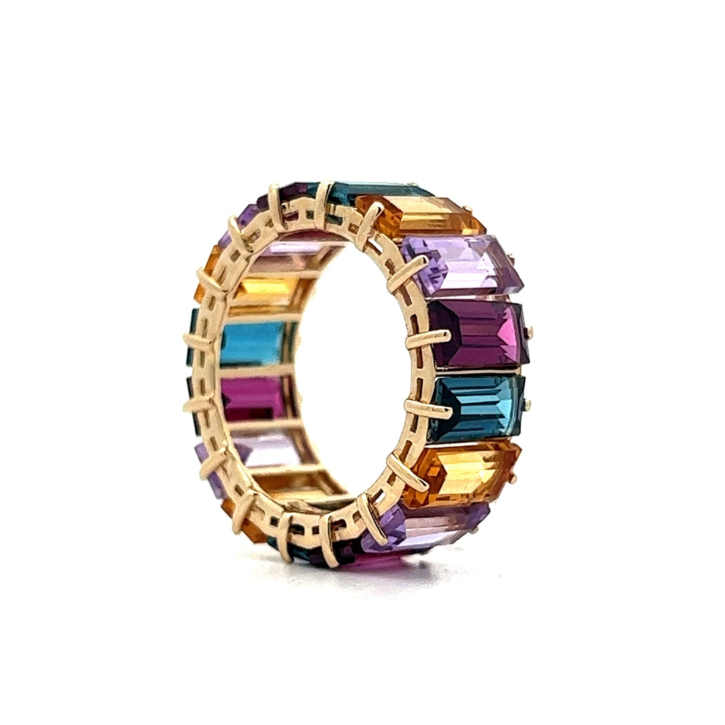 Multi-Gemstone Eternity Band in 14k Yellow Gold