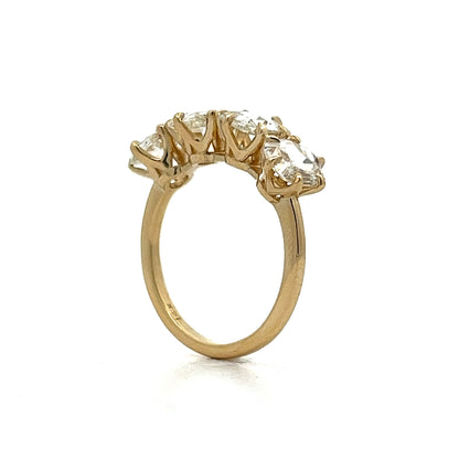 1.89 Rose Cut Diamond Engagement Ring in 14k Yellow Gold