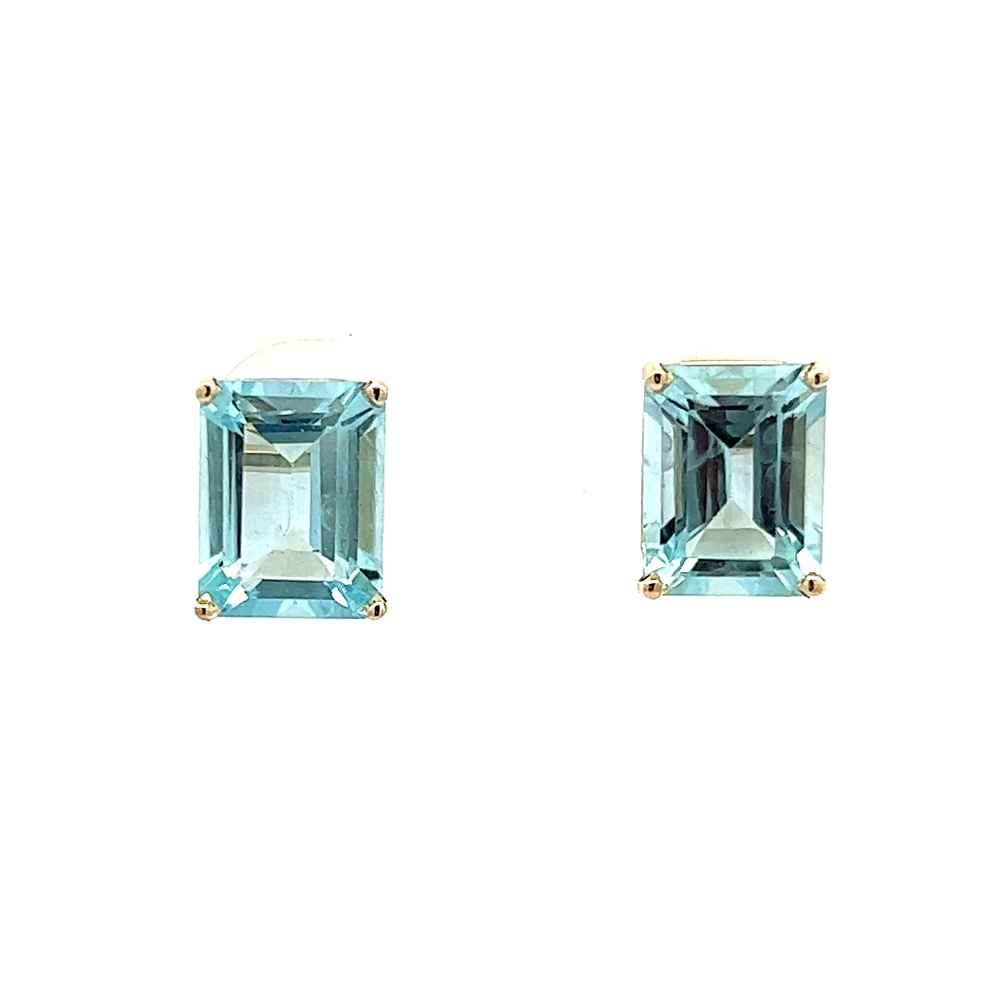 4.51 Aquamarine Stud Earrings in Yellow Gold