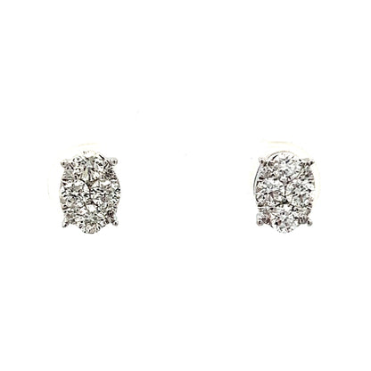 .66 Pave Diamond Stud Earrings in 14k White Gold
