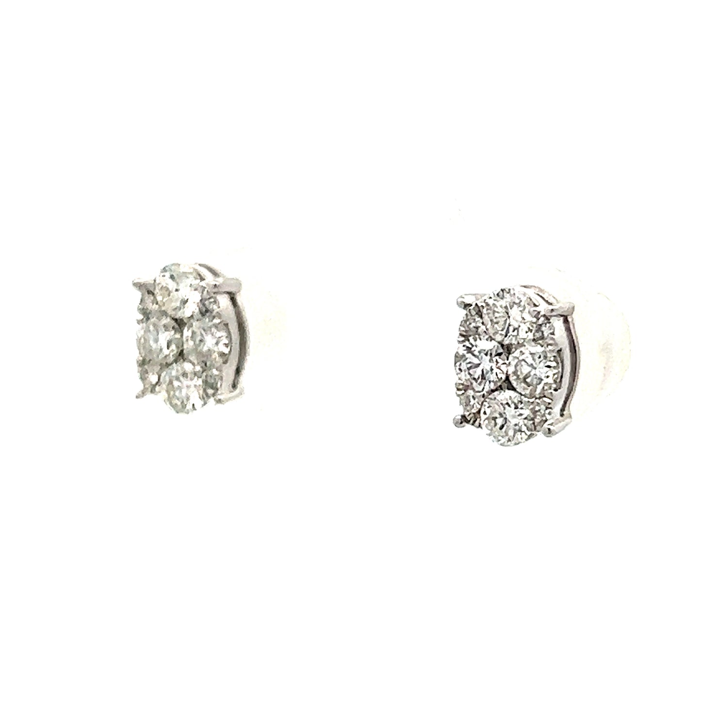 .66 Pave Diamond Stud Earrings in 14k White Gold