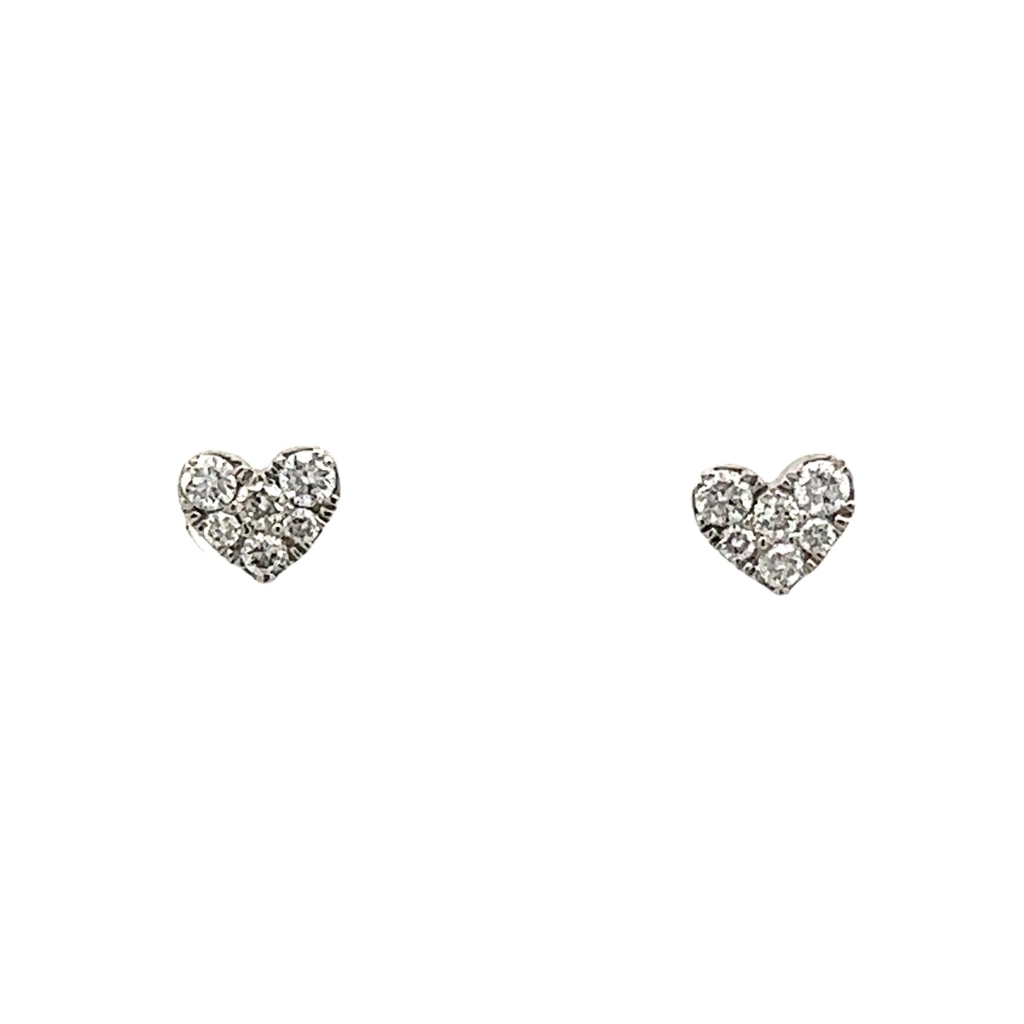 .19 Diamond Heart Stud Earrings in 14k White Gold