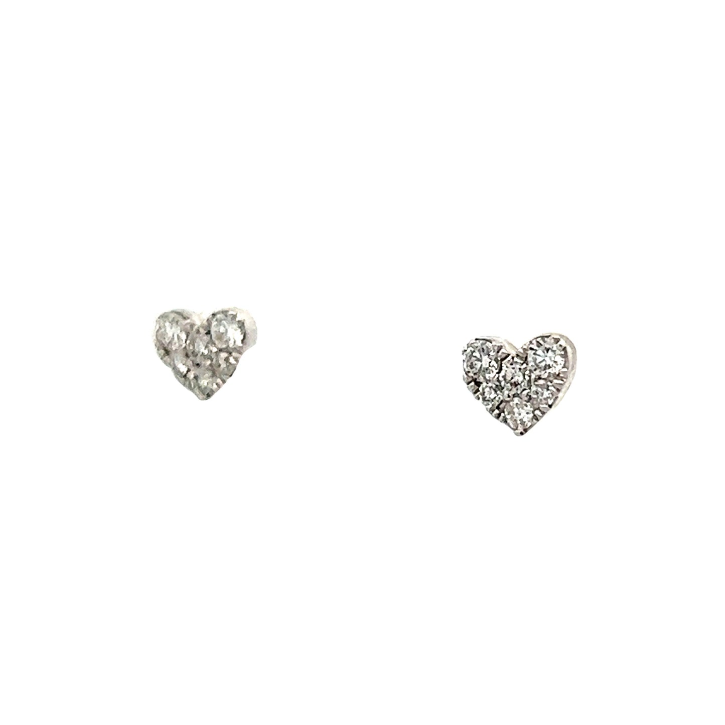 .19 Diamond Heart Stud Earrings in 14k White Gold