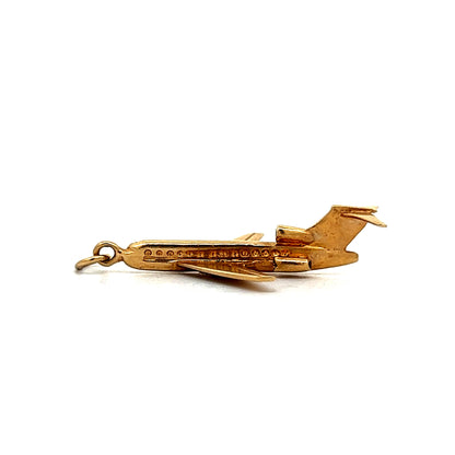 Vintage Airplane Charm in 14k Yellow Gold