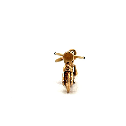 Vintage Motorcycle Charm in 14k Yellow Gold