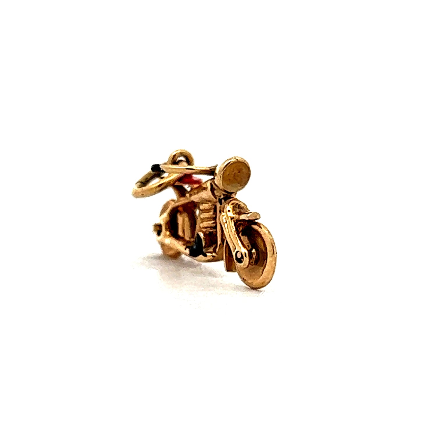 Vintage Motorcycle Charm in 14k Yellow Gold