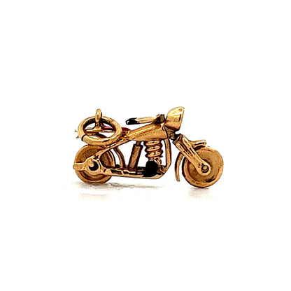 Vintage Motorcycle Charm in 14k Yellow Gold