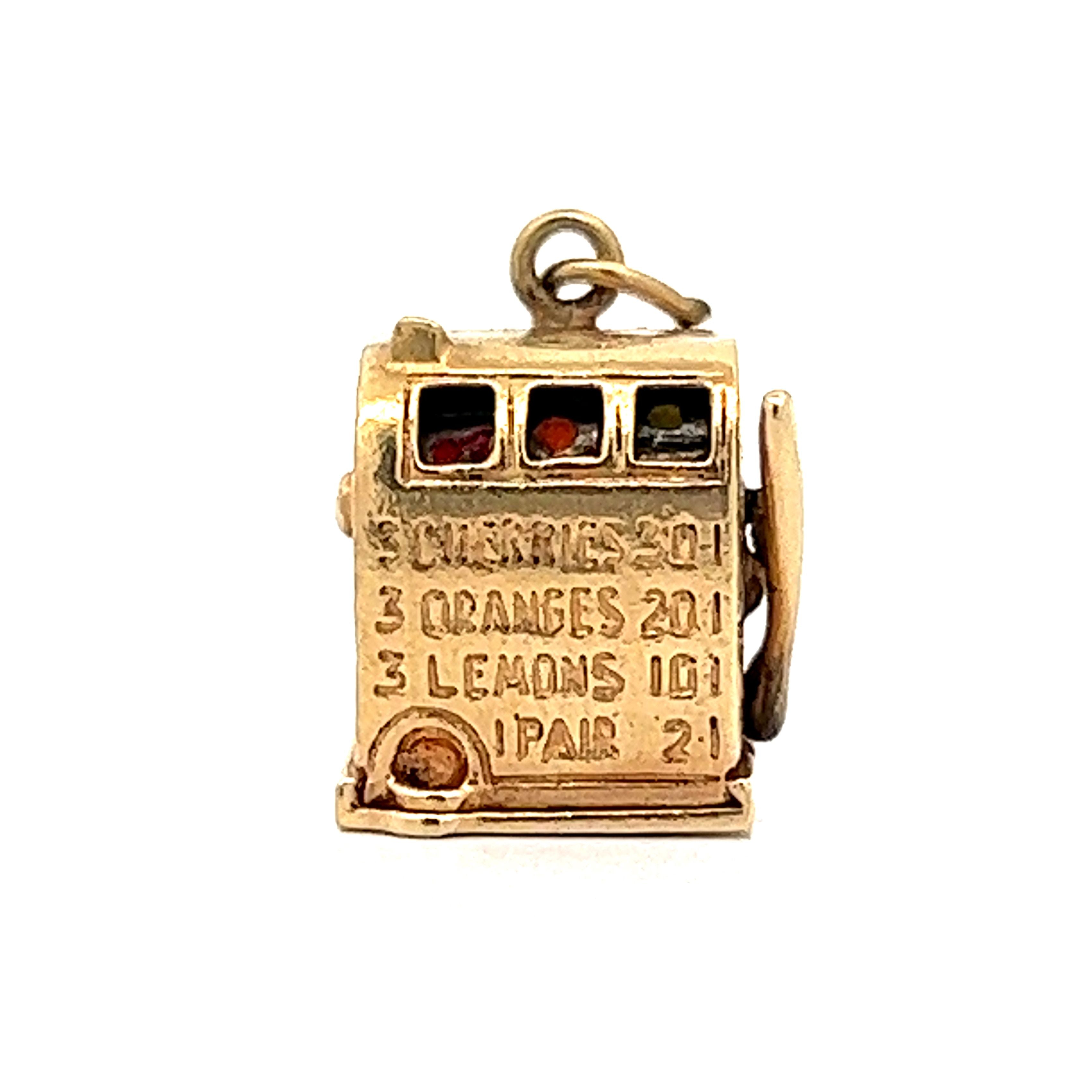 Vintage 12 kt gold filled working mini slot machine outlets bracelet charm