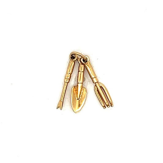 Vintage Garden Tool Charm in 14k Yellow Gold