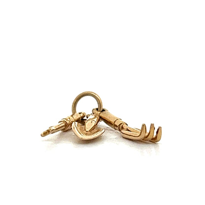 Vintage Garden Tool Charm in 14k Yellow Gold