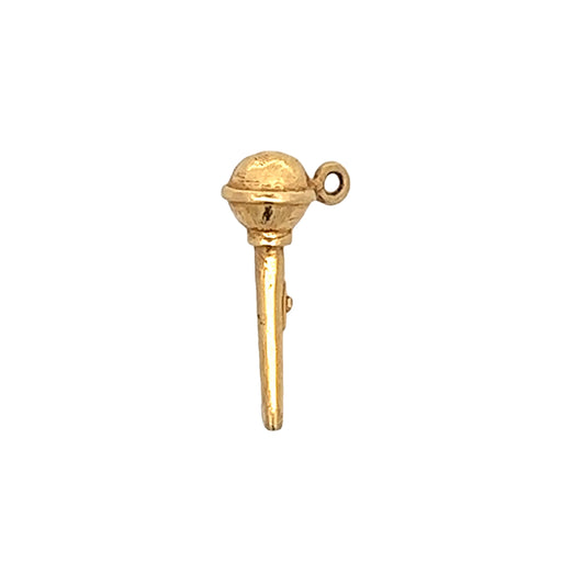 Vintage Microphone Charm in 14k Yellow Gold