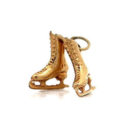 Vintage Ice Skate Charm in 14k Yellow Gold