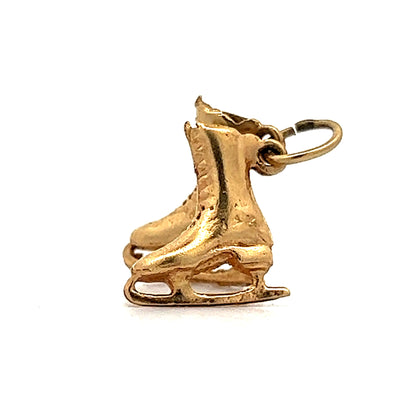 Vintage Ice Skate Charm in 14k Yellow Gold