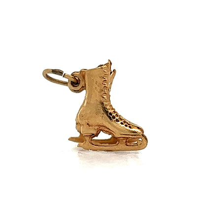 Vintage Ice Skate Charm in 14k Yellow Gold
