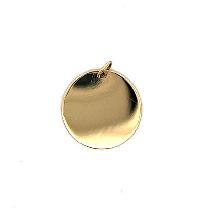 Rounded Charm Disk in 14k Yellow Gold