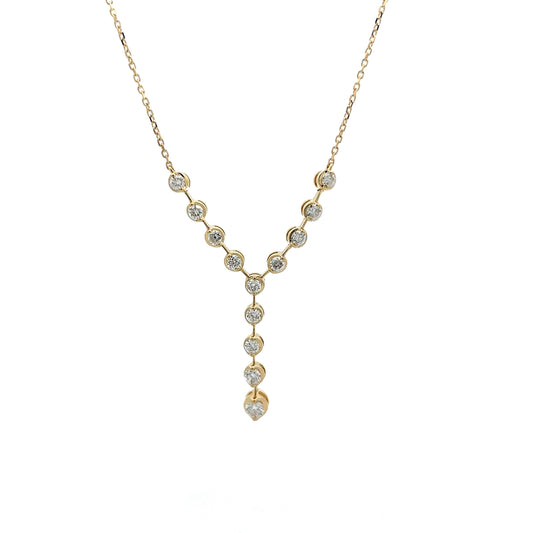.78 Diamond Y Pendant Necklace in 14k Yellow Gold
