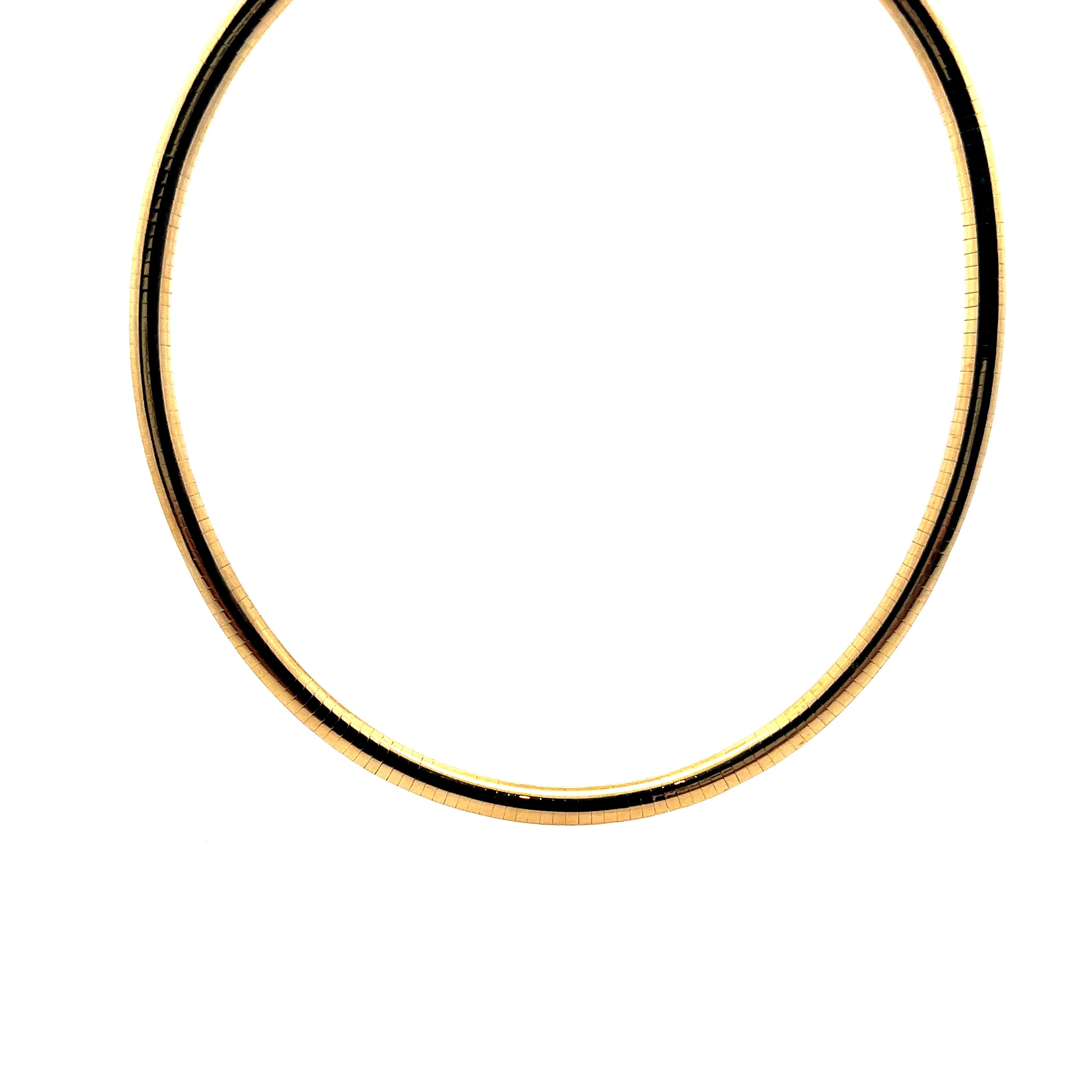 Simple Omega Necklace in 14k Yellow Gold – Filigree Jewelers