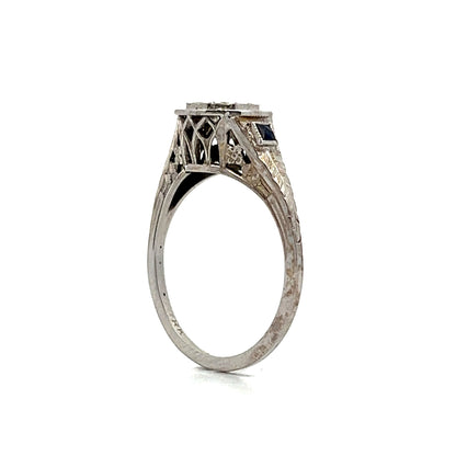 .36 Antique Art Deco Diamond Engagement Ring in 18k