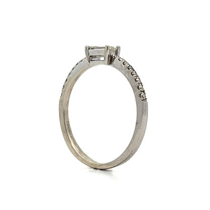 .34 Baguette Diamond Stacking Ring in 14k White Gold