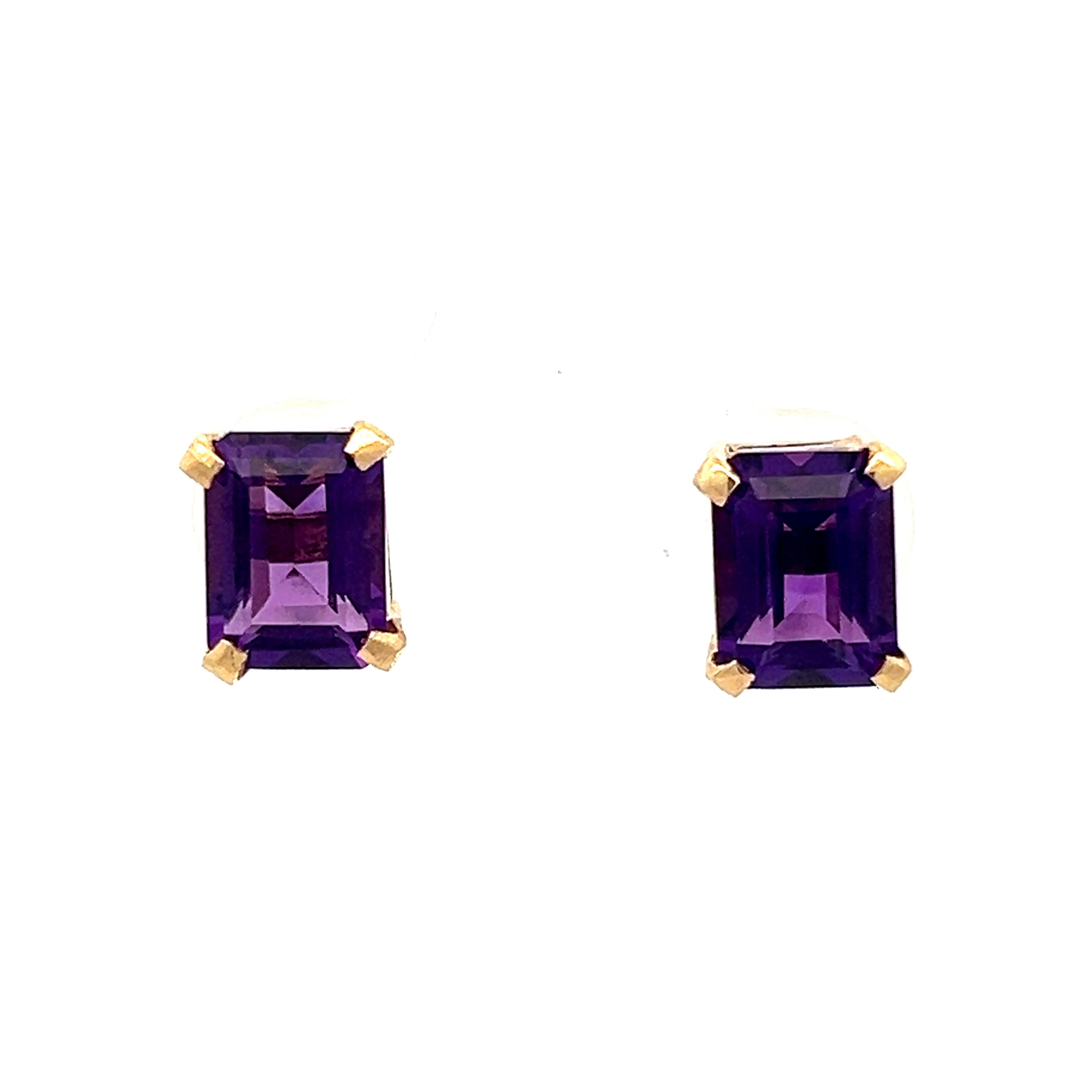 14k gold amethyst on sale stud earrings