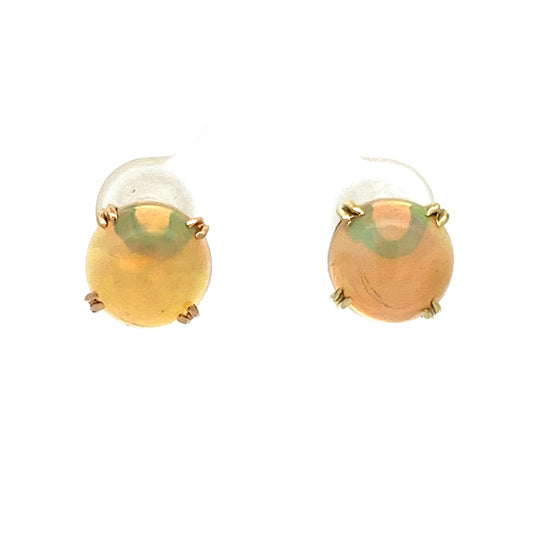4.40 Opal Stud Earrings in 14k Yellow Gold