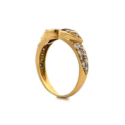 .40 Ruby & Diamond Stacking Ring in 18k Yellow Gold