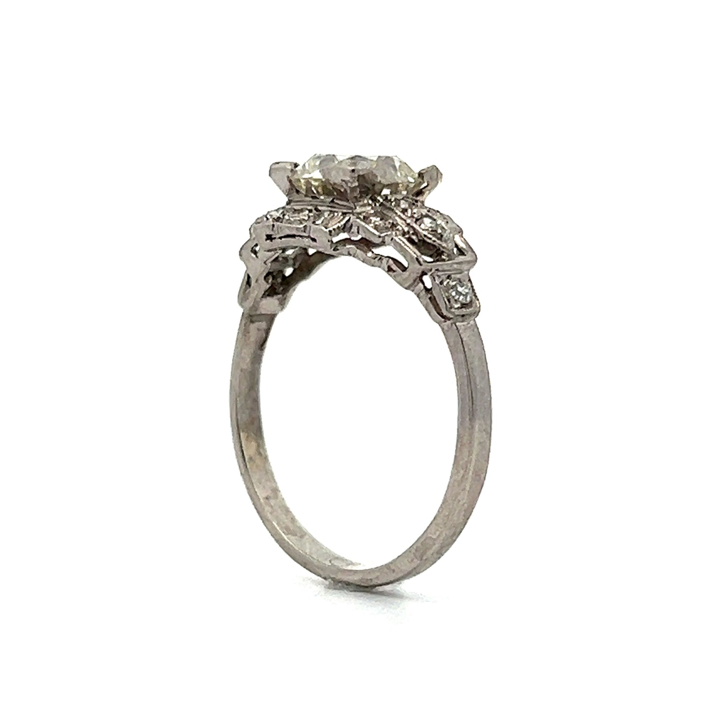 1.55 Old European Diamond Engagement Ring in Platinum