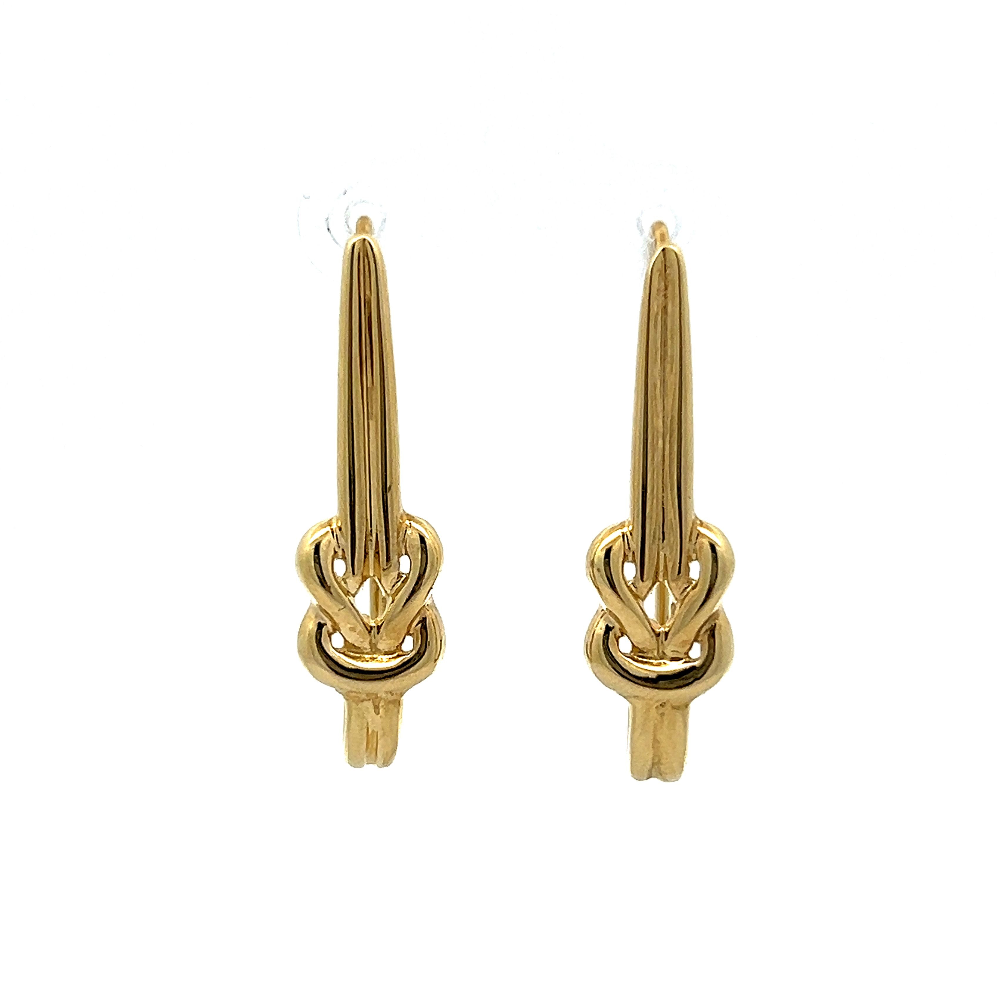 Gold knot sale drop earrings