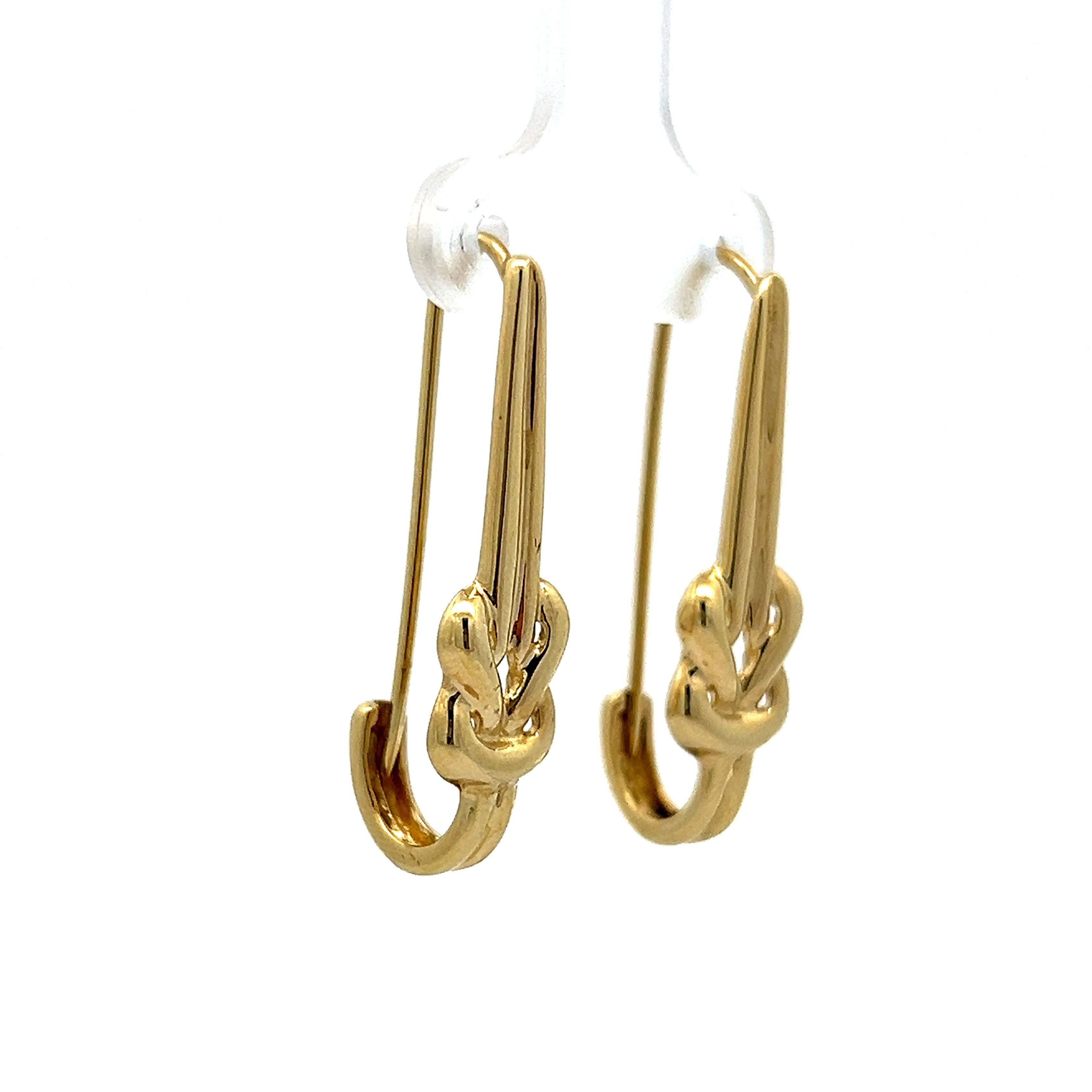 14K Italian Yellow Gold Double Twist Drop Earrings - Sam's Club