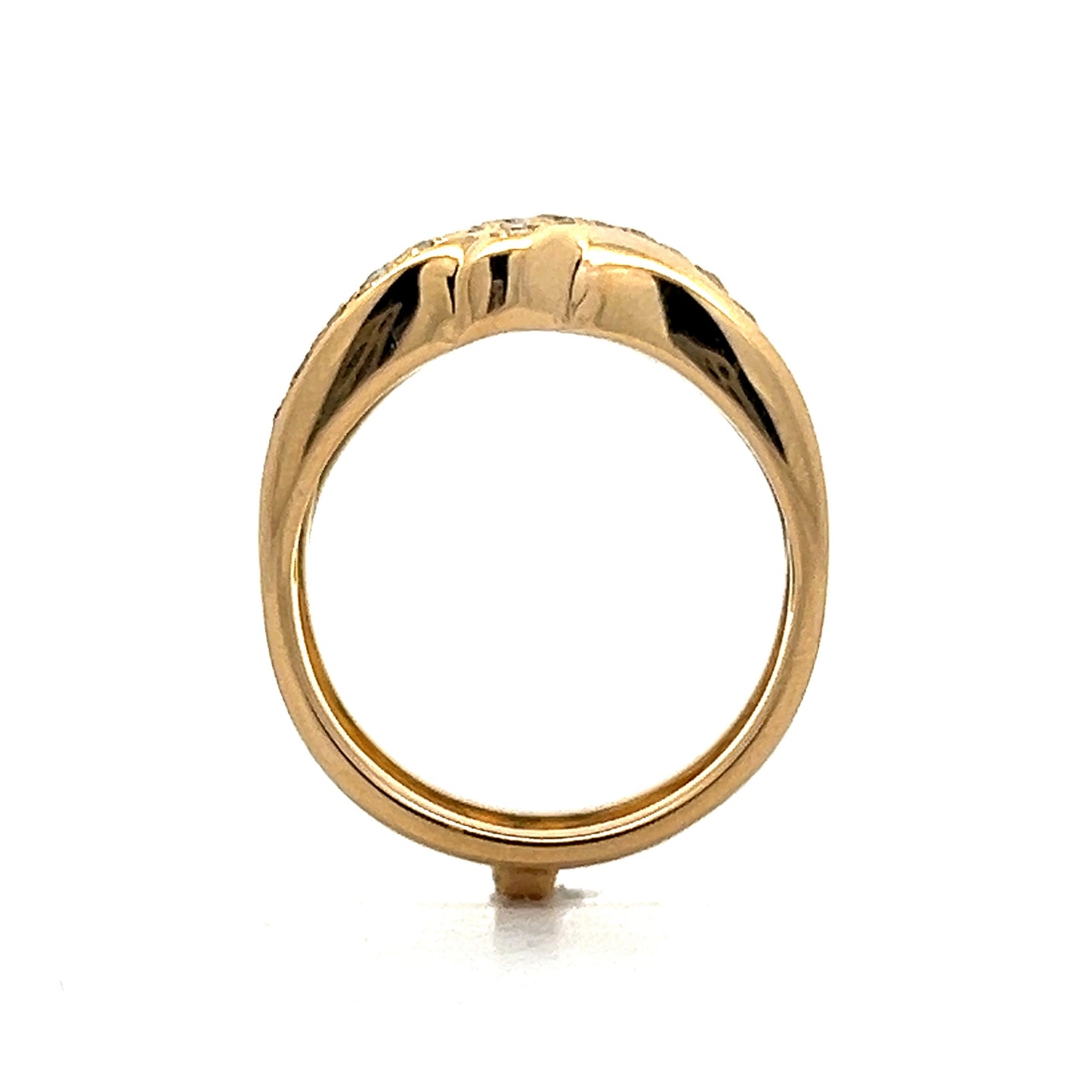 .18 Diamond X Stacking Ring in 18k Yellow Gold