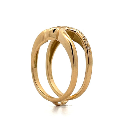 .18 Diamond X Stacking Ring in 18k Yellow Gold