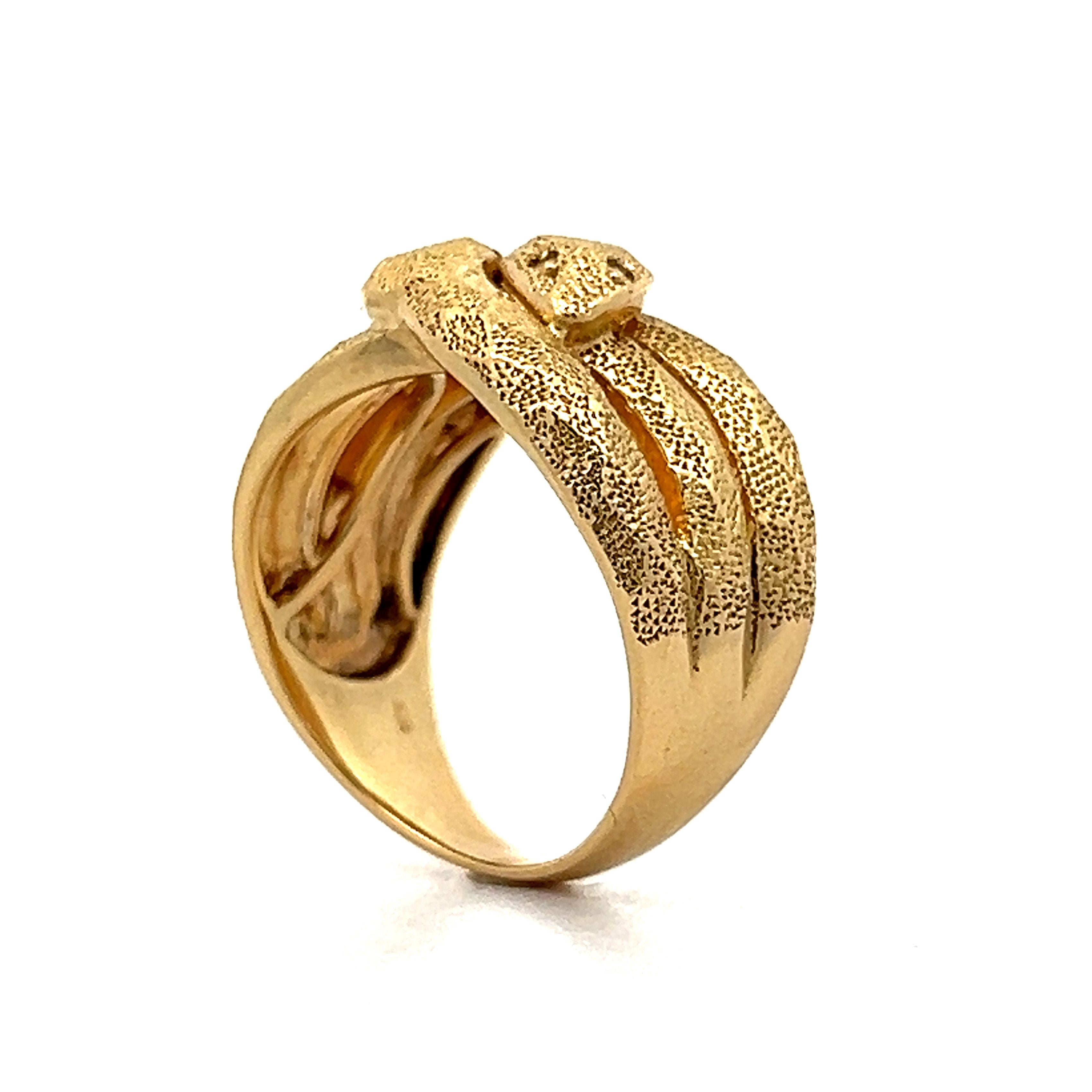 Vintage Double Headed Snake Ring in 18k Yellow Gold Filigree Jewelers